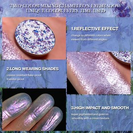 DE'LANCI Duochrome Pressed Eyeshadow, Highly Pigmented Multichrome Shimmer Eyeshadow, Smooth Texture Blendable Gemstone Eye Shadow, Long-Lasting Dreamland Eye Shadow, Talc & Cruelty Free, 06