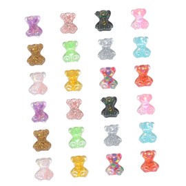 OHPHCALL DIY Bear Nail Art Decorations 100pcs Rhinestone Nail Charms Easy Apply