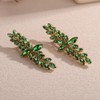 Teyglen 2pcs Sparkly Green Rhinestone Hair Clips Wedding Bridal Crystal