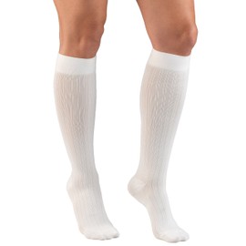 Truform Compression Socks, 15-20 Mmhg, Women's Dress Socks, Knee High Over Calf Length White, Pack of 1