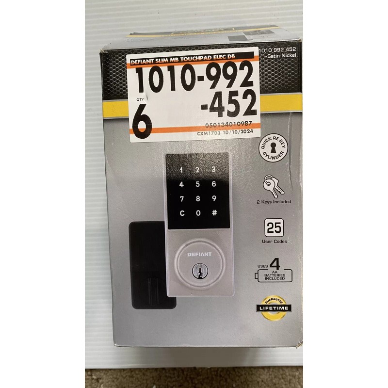 Defiant Touchpad Deadbolt Lock By Defiant - Satin Nickel -