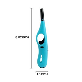 Navpeak Utility Kitchen Lighter Multipurpose 8.07'' Long Lighter with Safety Lock Butane Gas Refillable Lighters for Candle Stove Fireplace BBQ Grill, 4 Pack (Butane Included)