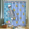 Riyidecor Funny Gothic Skull Shower Curtain 60Wx72H Inch Kids Spooky