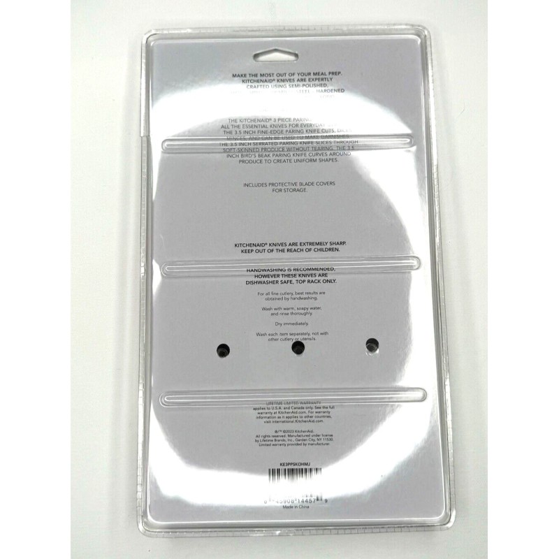 KitchenAid 3 Piece Paring Knife Set w/ Blade Covers High