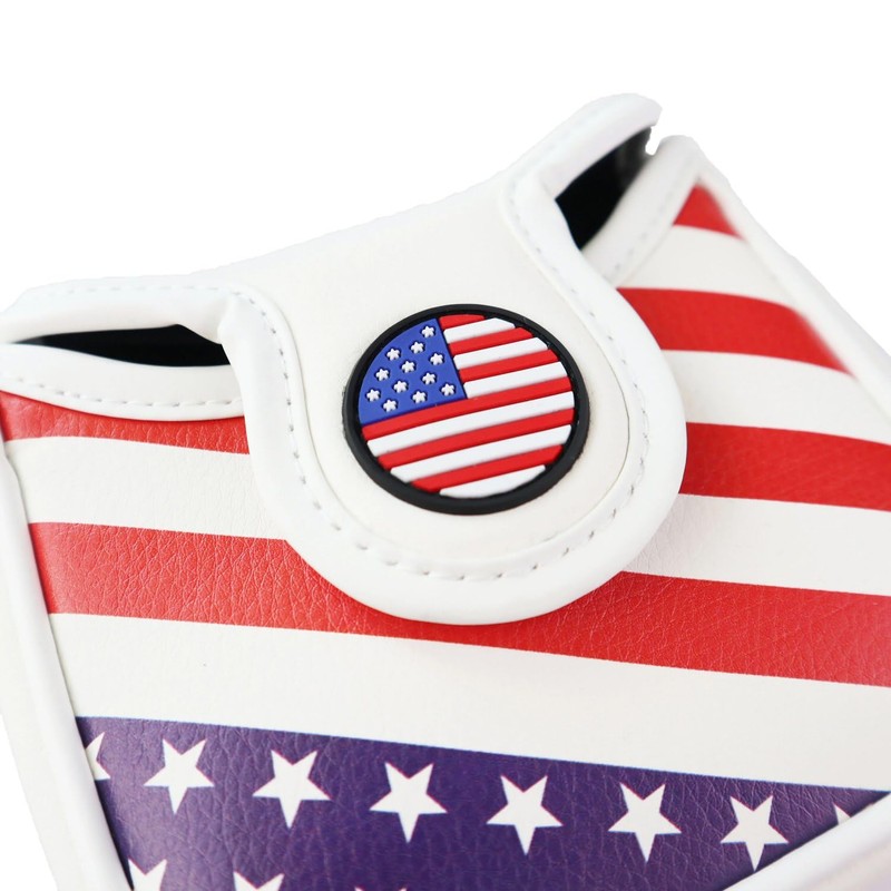 PU Leather USA Flag Golf Square Mallet Putter Club Cover