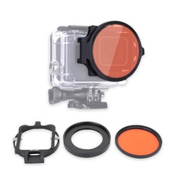 58 mm Red Filter, Action Camera Red Diving Filter with 16X Macro Close-up Optical Glass Lens Filter for GoPro 5