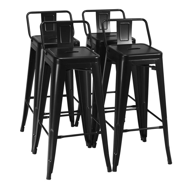 Costway Set of 4 Metal Bar Stools 30" Bar Height