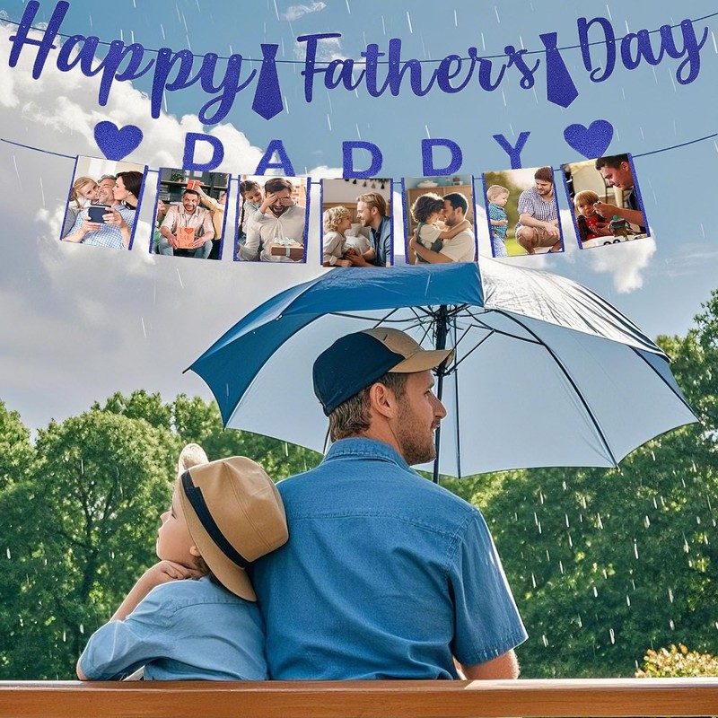 DWEARTY Fathers Day Banner Can Be Accompanied by Photos and