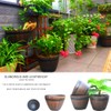 Tumnea Flower pot, resin planter, wooden barrel imitation flower pot,