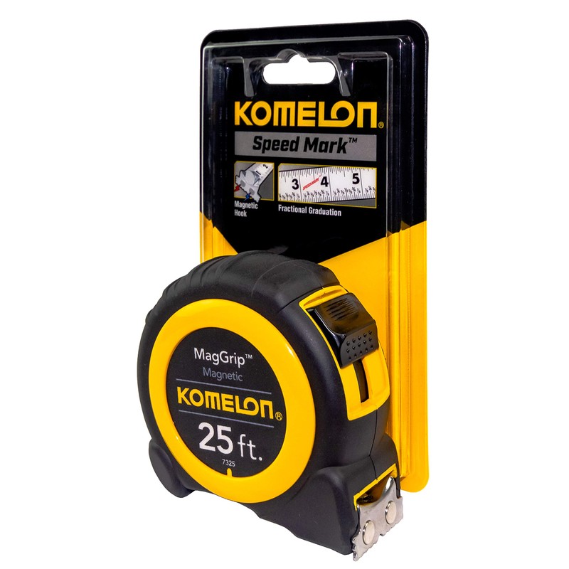 Komelon 7325; 25' x 1" Magnetic MagGrip Tape Measure, Yellow/Black