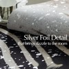 jinchan Zebra Area Rug with Silver Foil 5x7 Faux Cowhide