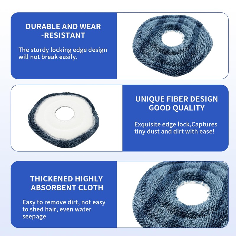 GMHLLES 12 Pack Mop Pads Compatible with Eufy Washable and