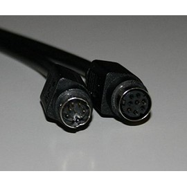 Mini Din 8 Pin Male Female Black 12 Ft Cable Extension