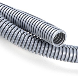 ZhiYo 20FT 3/8” Wire Loom Split Tubing Auto Wire Conduit Flexible Cover | High Temperature Heat Resistant -40F to 257F | Plastic Cover for Electrical Wires & Cables, Grey