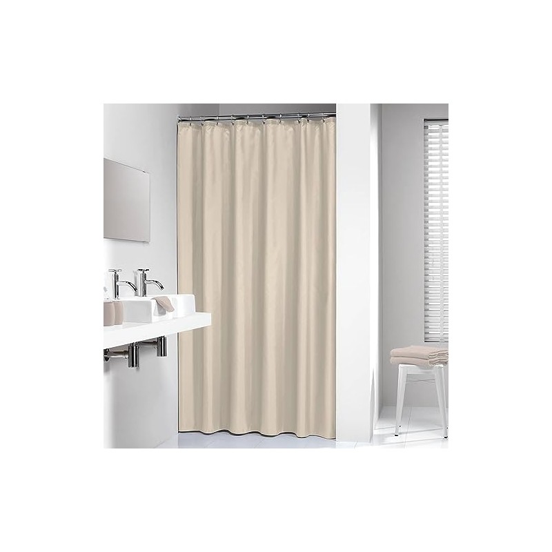Sealskin Granada Shower Curtain, PEVA, Beige, 180 x 200 cm