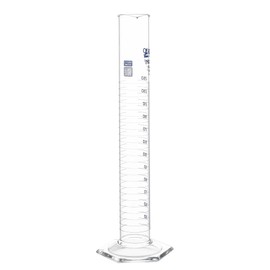 Eisco Labs - 250mL Measuring Cylinder - Tolerance ±1.00mL - Class A Graduated Cylinder - Calibrated TC - Hexagonal Base - Blue Graduations - Batch Work Certificate QR Code - Boro 3.3 Glass