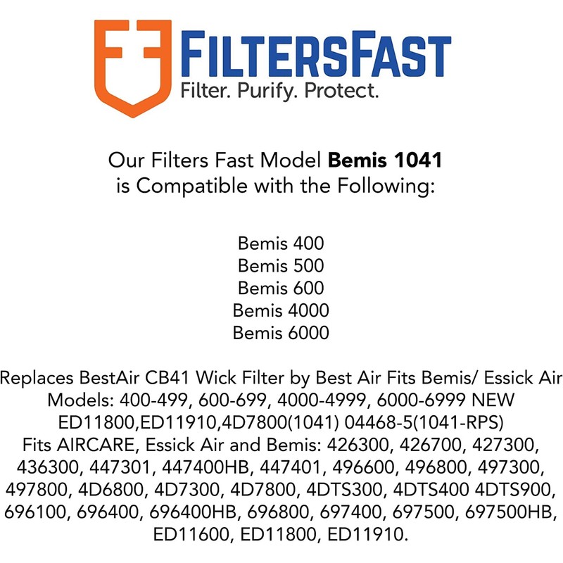 Filters Fast Compatible Replacement for Bemis 1041 Humidifier Wick Filter