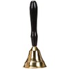 Sigro Table Bell with Wooden Handle, 5 cm, Metal, Gold,