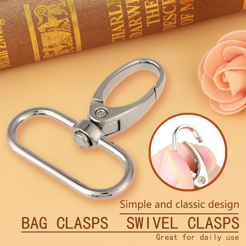 20PCS Lobster Claw Clasps Keychain, Swivel Trigger Clips 360° Swivel
