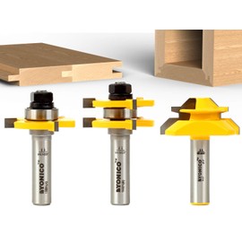 Yonico Tongue and Groove Router Bits Set 3 Bit 3/4-Inch Stock 1/2-Inch Shank 15321