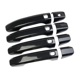 Fewshaw Carbon Fiber Side Door Handles Trim Cover for 2021-2024 Chevy Tahoe Suburban for 2021-2024 GMC Yukon