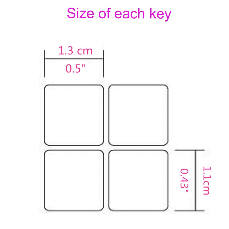 Hebrew Keyboard Sticker with White Lettering on Black Background for