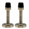 2Pcs Door Stopper,Zinc Alloy and Rubber Anti-Collision Brushed Brass Door