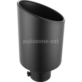 Unbranded 4" Inlet 8" Outlet 15" Long Stainless Steel Rolled Edge Exhaust Tip Diesel Black