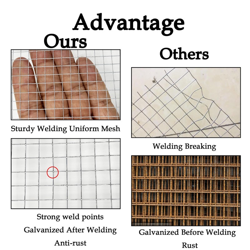 Hardware Cloth 1/4 inch 12inx10ft,Chicken Wire Mesh Fence,Galvanized After Welding