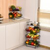 Fruit Vegetable Storage Basket, 4 Tier Stackable Metal Wire Storage