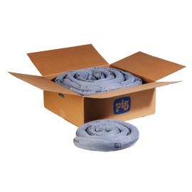 New Pig Blue Absorbent Sock, 238 oz Absorbency, Forms Barrier & Prevents Spills from Spreading, 3" Dia x 10' L, (Box of 8), PIG202
