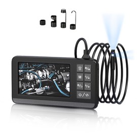 TIANSIAO Dual Lens Industrial Endoscope,HD Endoscope with Light, IP67 Waterproof Snake Camera for Auto, Sewer Camera with 4.3" LCD Screen, (16.4FT Cable, 32GB Card)