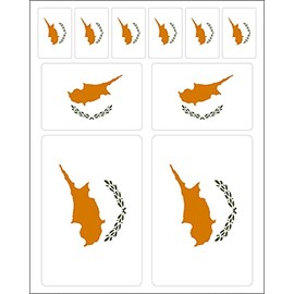 Generisch Set of 10 Cyprus Flag Stickers Cyprus Car Sticker