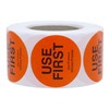 Hybsk Orange"USE First" Trilingual Removable Label 1.5 Inch Total 500