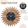 Honiway 16 Inch Wall Clocks, Rustic Wood Boho Sunburst Decorative
