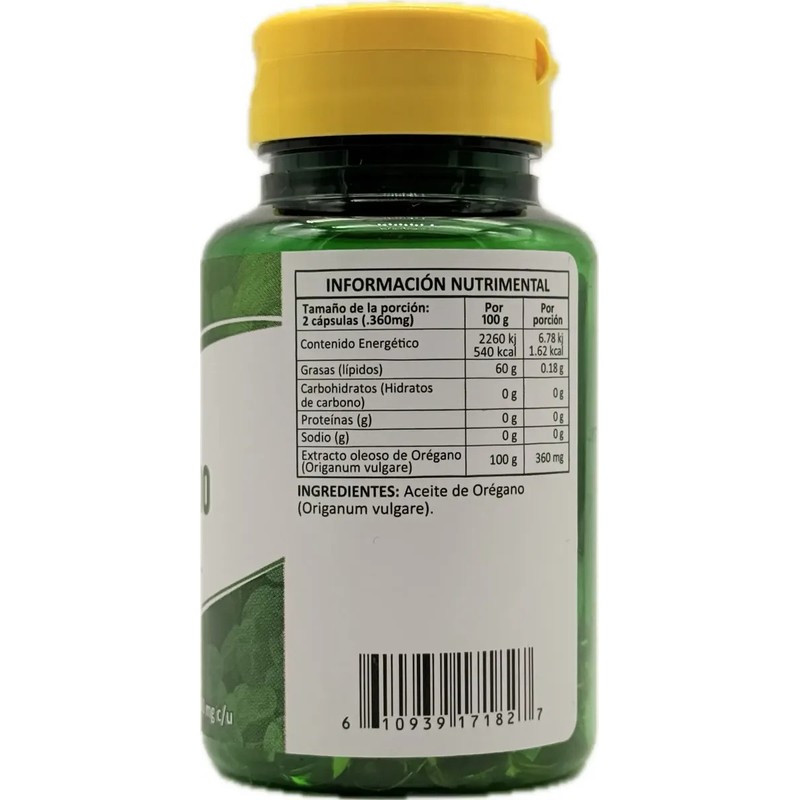 Aceite Orégano 60 Capsulas Energreen 180mg Natural
