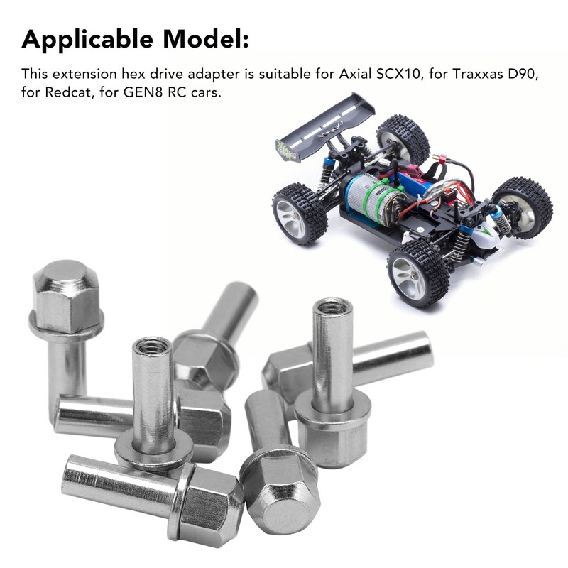 8 Pcs RC Wheel Hub Extension Nut Stainless Steel High