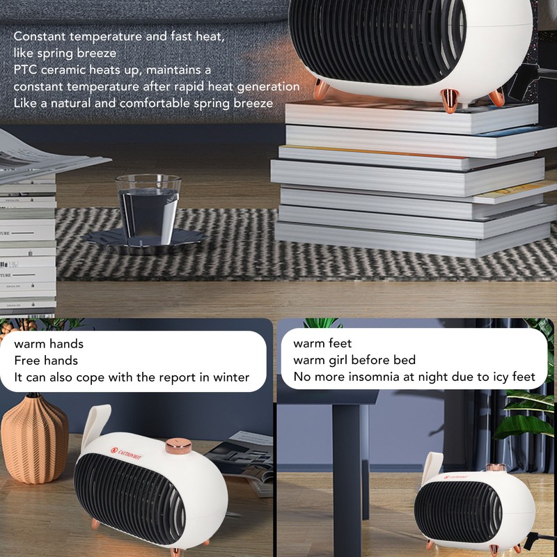Small Space Heater 900W PTC Ceramic Fast Heating 3 Level