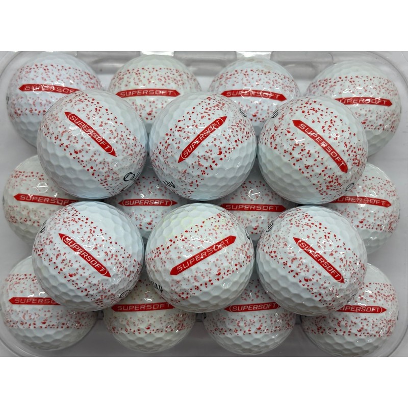 Supersoft Splatter Red Golf Balls Pearl/A Grade For Callaway Recycled