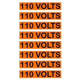 Conduit Line Electrical Marker 8Pk Orange Black Safety Decal Unlimited High Voltage Single 110 115 120 208 220 240 Volt Fuse Box Power Lights Air Conditioning Label Sticker (110 Volt)