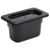 Vogue Polycarbonate Plastic 1/9 Gastronorm Container 100 mm Deep, Black,