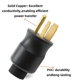 FFOTD 219258 Multi-Voltage Power Adapter Plug 230 Volt 6-50P 3 Prong ，for Millermatic 211 210MVP 215 MIG Welder or Plasma Cutter Equipped with 4-Pin Multi-Voltage Input Power Cord