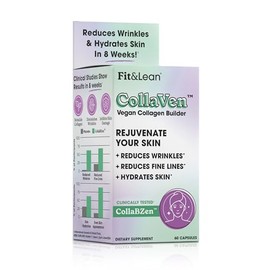 Fit & Lean CollaVen Vegan Collagen Builder, vegano, colágeno de origen vegetal con vitamina C, 60 cápsulas veganas