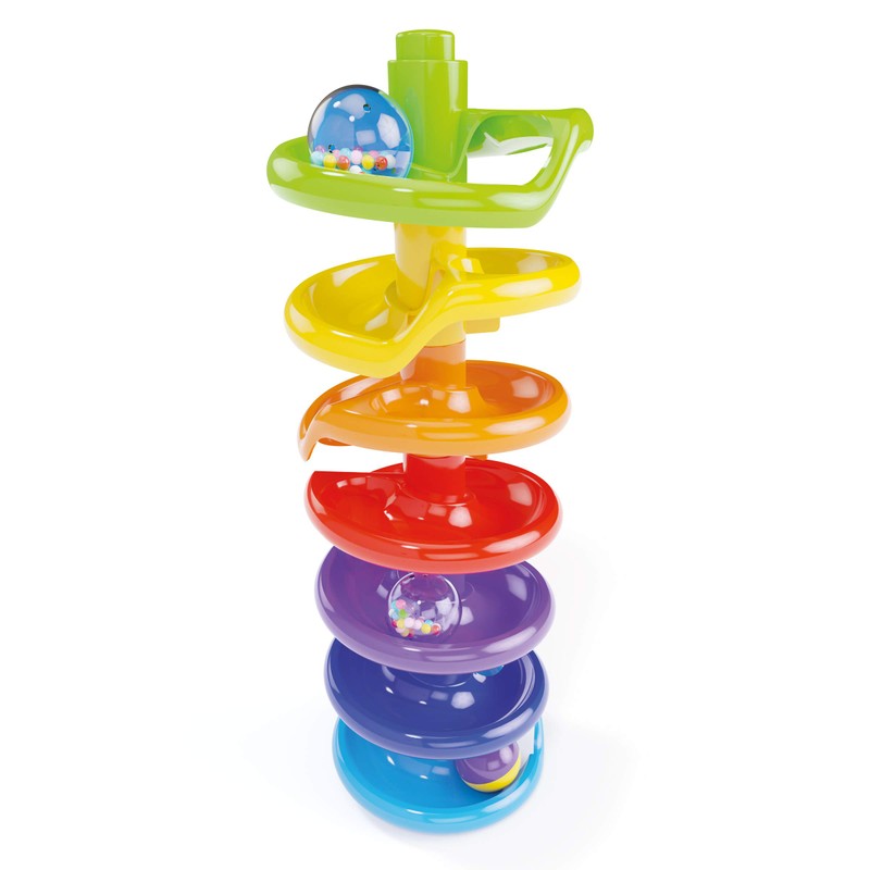 Quercetti - Quercetti-6501 Spiral Tower Pista per Biglie Prima Infanzia,