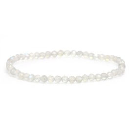 LAKADA Genuine Gemstone Bracelet with Faceted 4 mm Beads Healing Stone Protective Stone Bracelet Lucky Charm Talisman Gift, Gemstone, Faceted gemstone