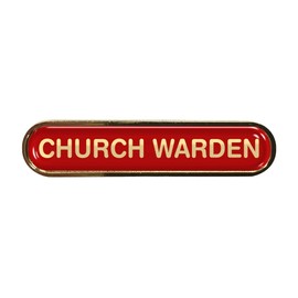 Capricornone Church Warden Red Gel Domed School Bar Badge