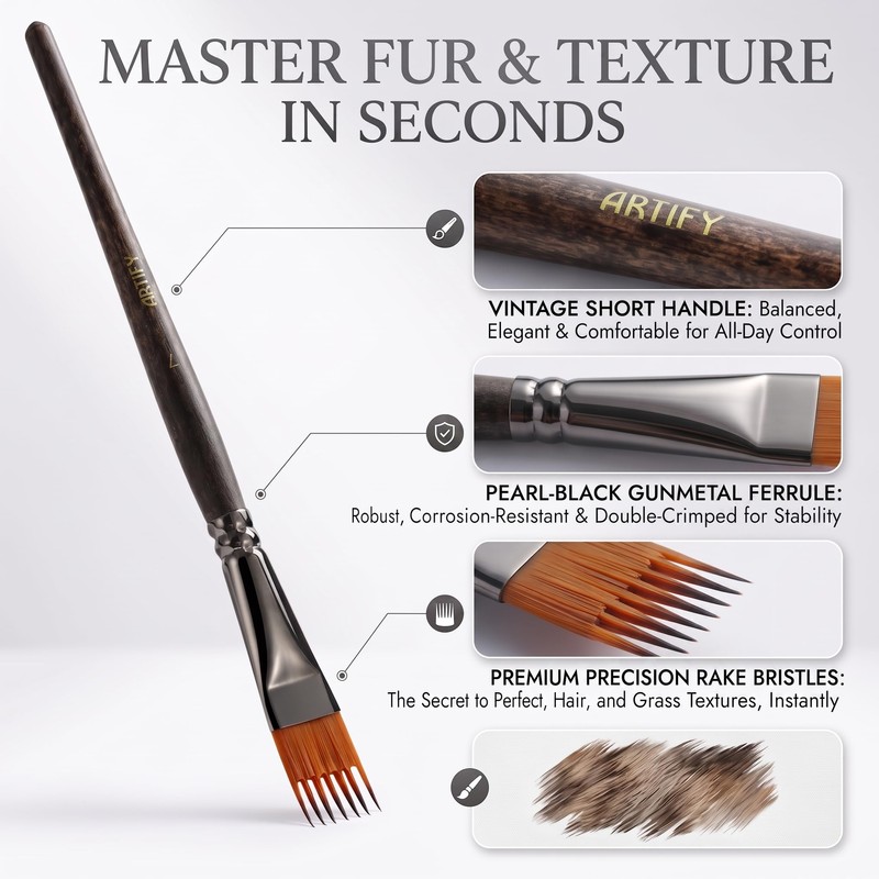 Artify 5 Pcs Professional Grainer Brush Set for Textured Painting