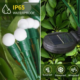 JBdusn Firefly Solar Garden Lights Outdoor 10 LEDs, Pack of 4 Solar Waterproof Firefly Lights 2 Modes Warm White Solar Lights Swinging Light Firefly Garden Lights for Patio Balcony Decoration (Warm