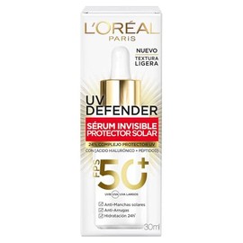 L'Oréal Paris Sérum Protector Solar Invisible FPS 50+ anti-manchas y lineas de expresión, 30ml
