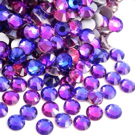 Blinginbox Flat Back Crystal Rhinestones Round Gems for Nail Art and Craft Glue Fix,Purple Velvet (4.6-4.8mm) SS20/1440pcs